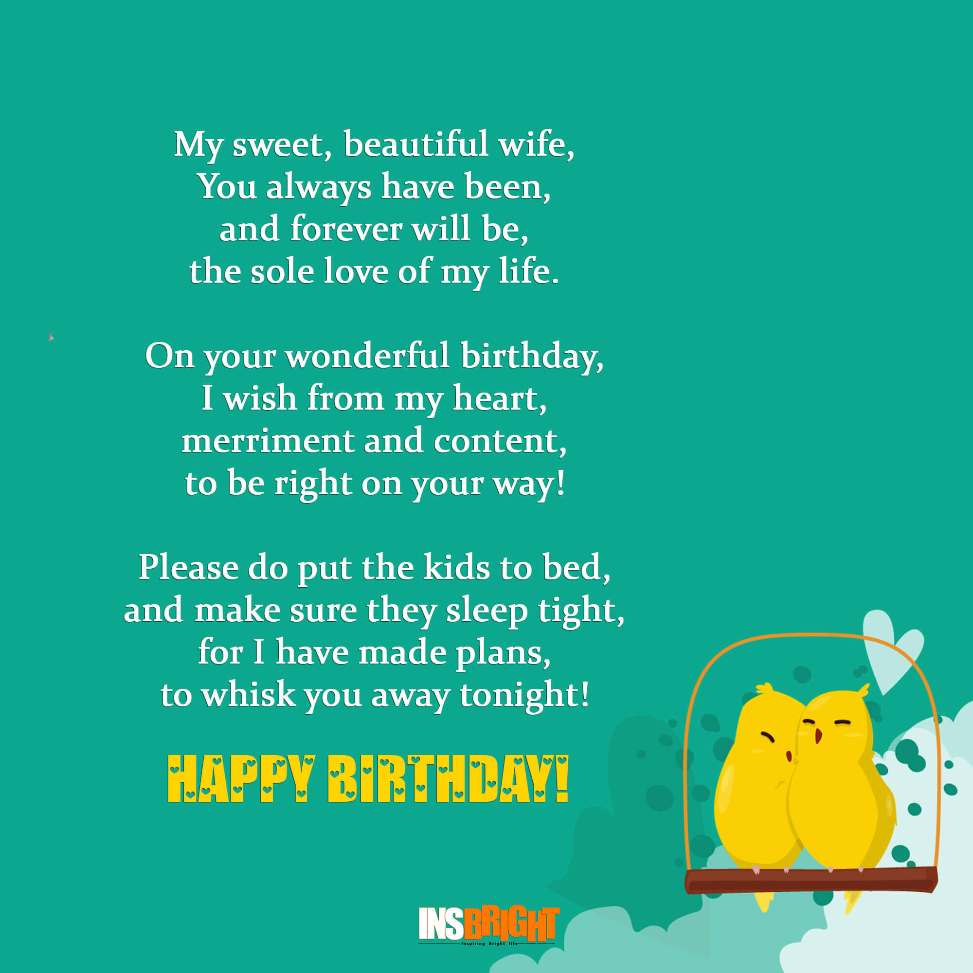 10 Romantic Happy Birthday Poems For Wife With Love From Husband Short Birthday Poems For Her Insbright